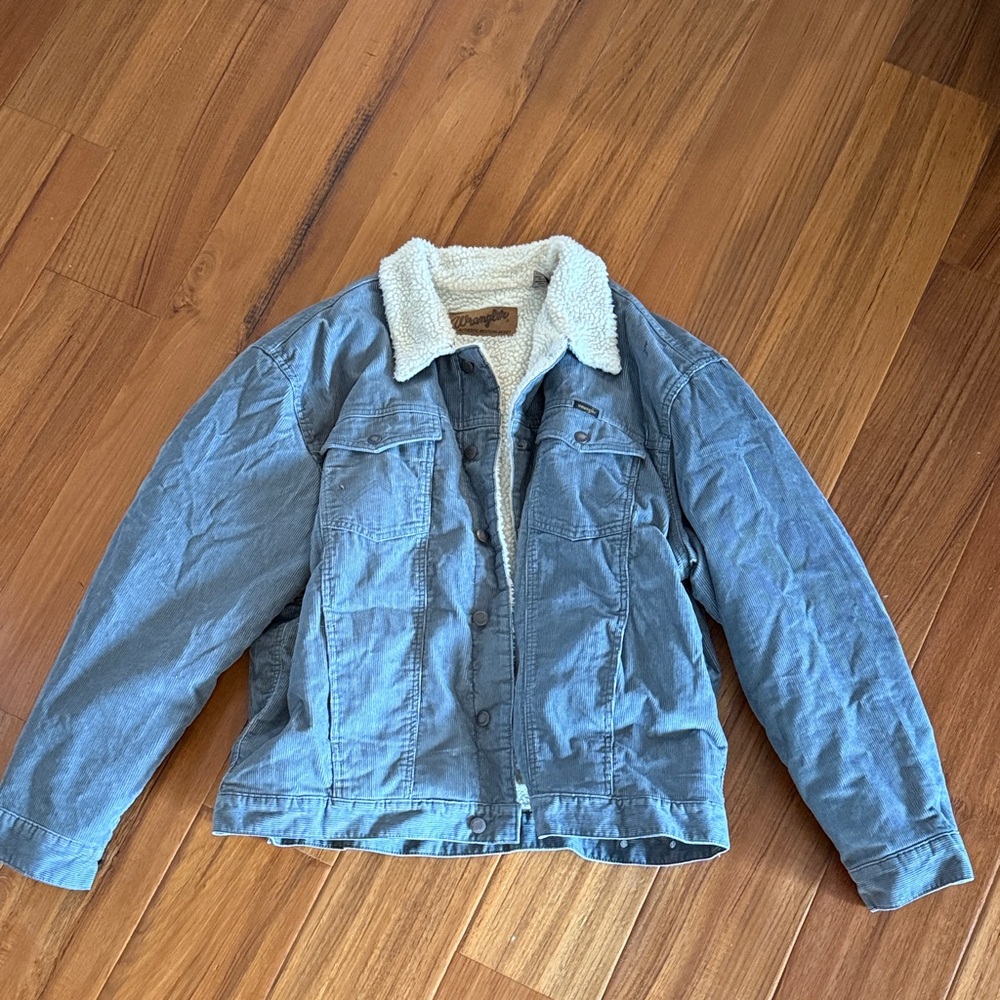 Blue Denim Jacket with Sherpa Collar